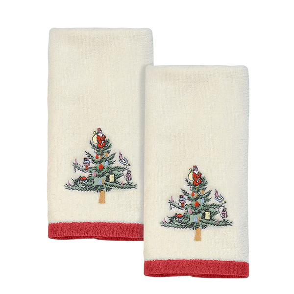 Spode(R) Christmas Tree 2pk. Fingertip Towels