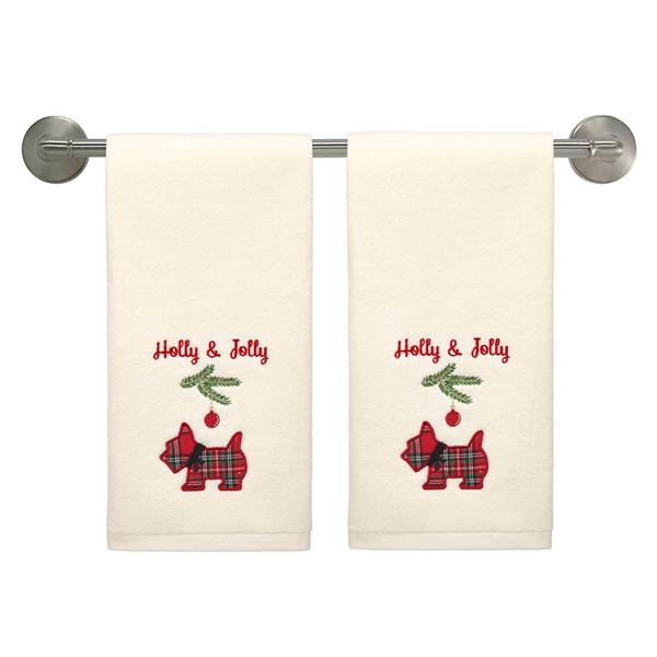 Avanti Holly Jolly Scottie 2pk. Holiday Hand Towel Set alternate view