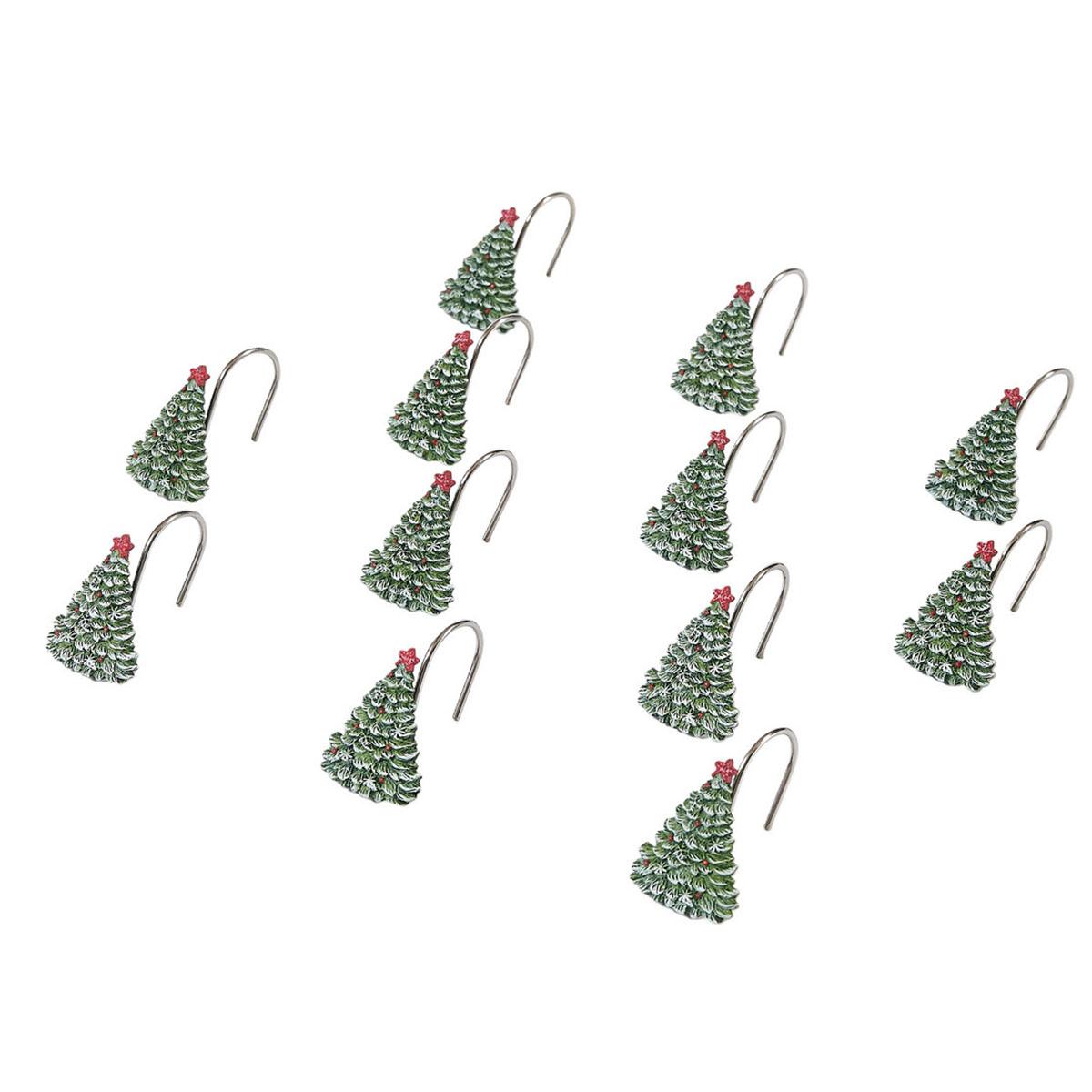Avanti Yuletide 12-Piece Resin Shower Curtain Hooks - Multi
