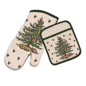 Spode(R) Christmas Tree Pot Holder/Oven Mitt Set