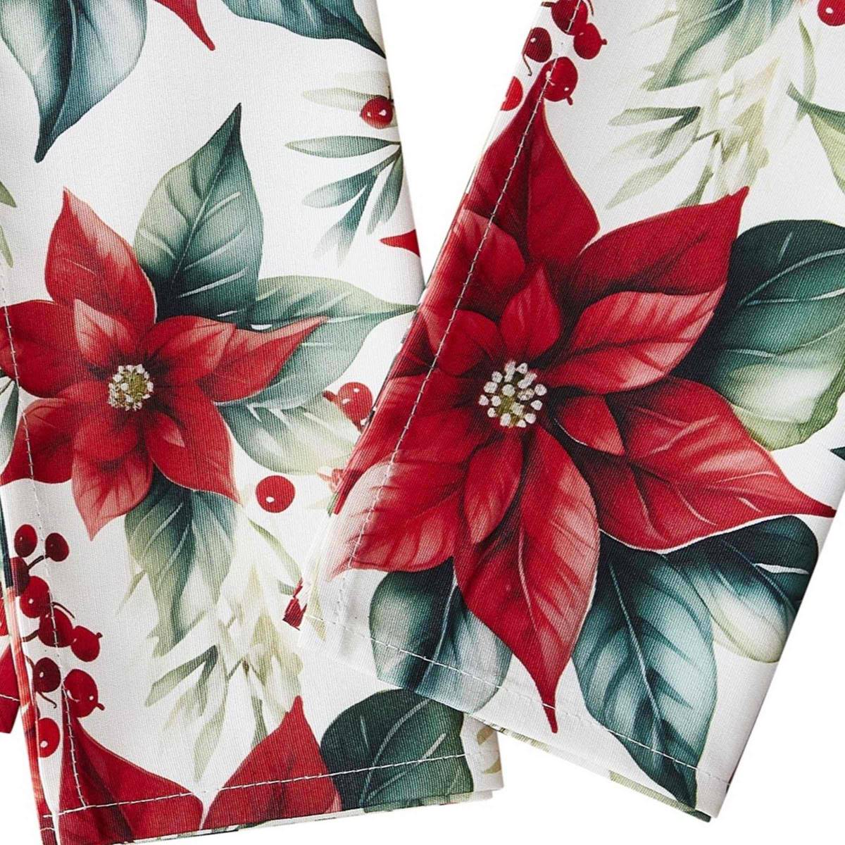 Avanti Poinsettia Holiday Napkins - Set Of 4