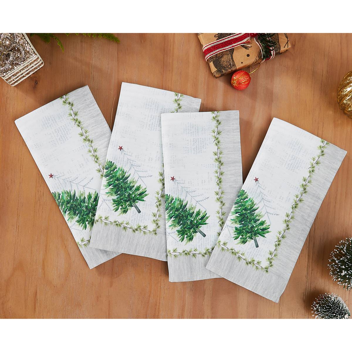 Avanti Trees Holiday Napkins - Set Of 4