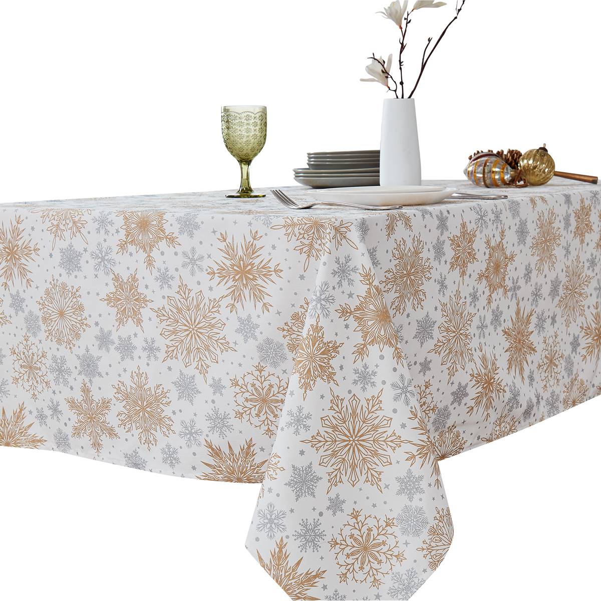 Avanti Snowflakes Holiday Tablecloth