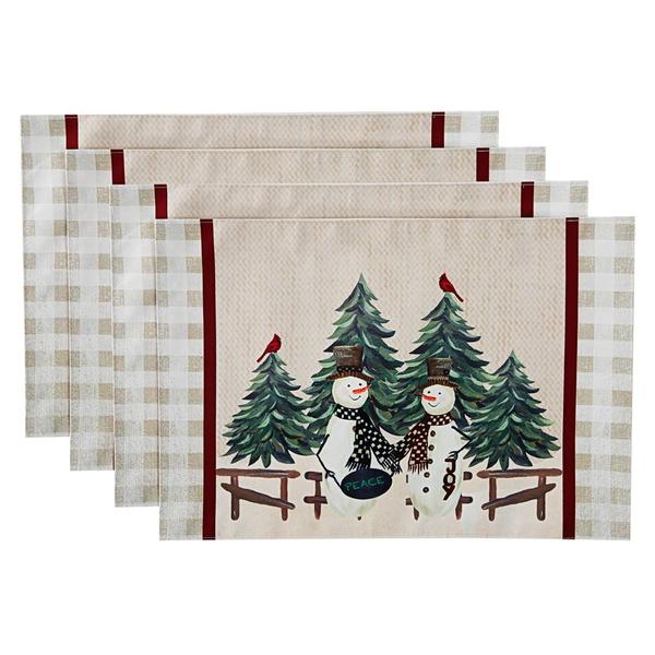Avanti Country Snowman Holiday Placemats - Set of 4