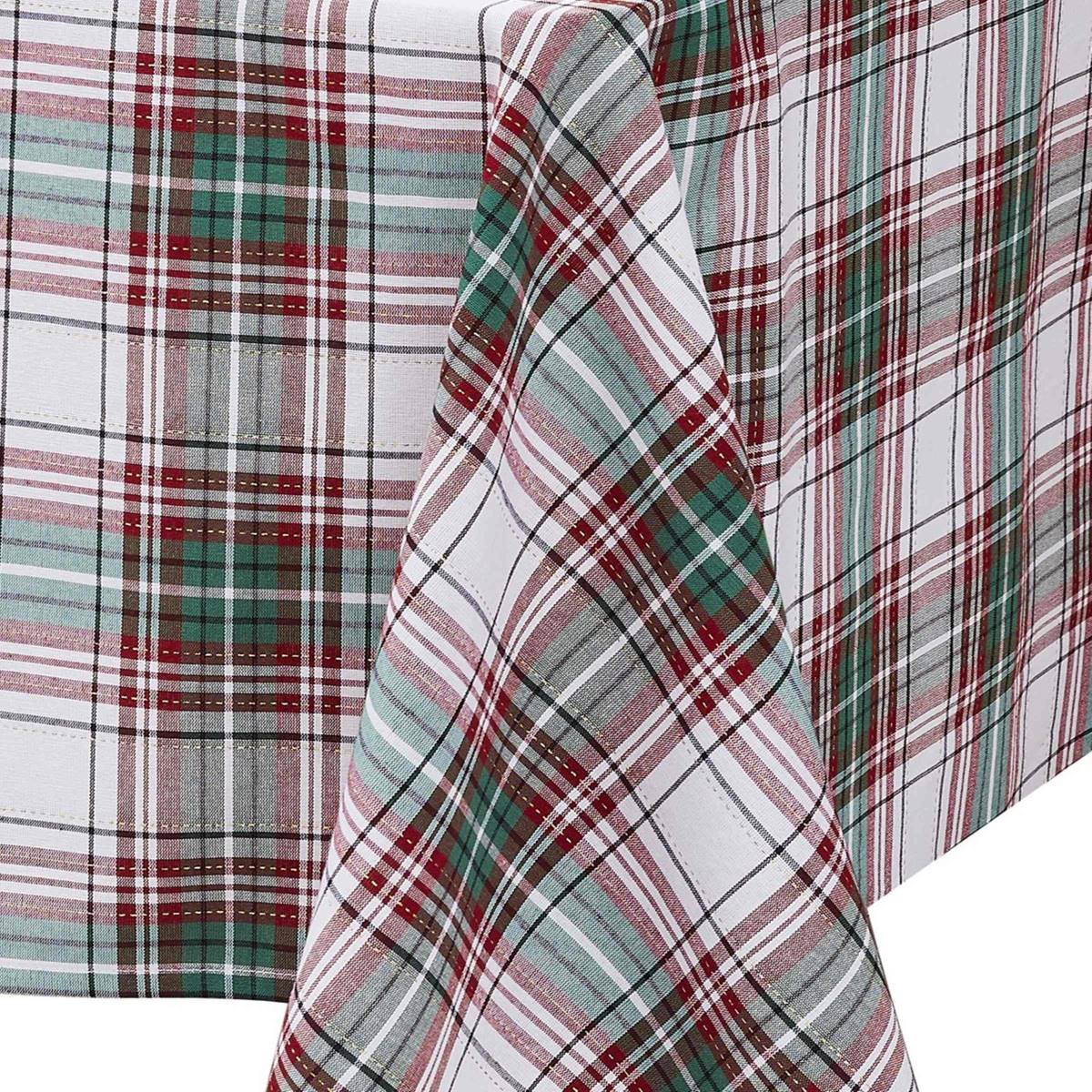 Avanti Holiday Plaid Tablecloth