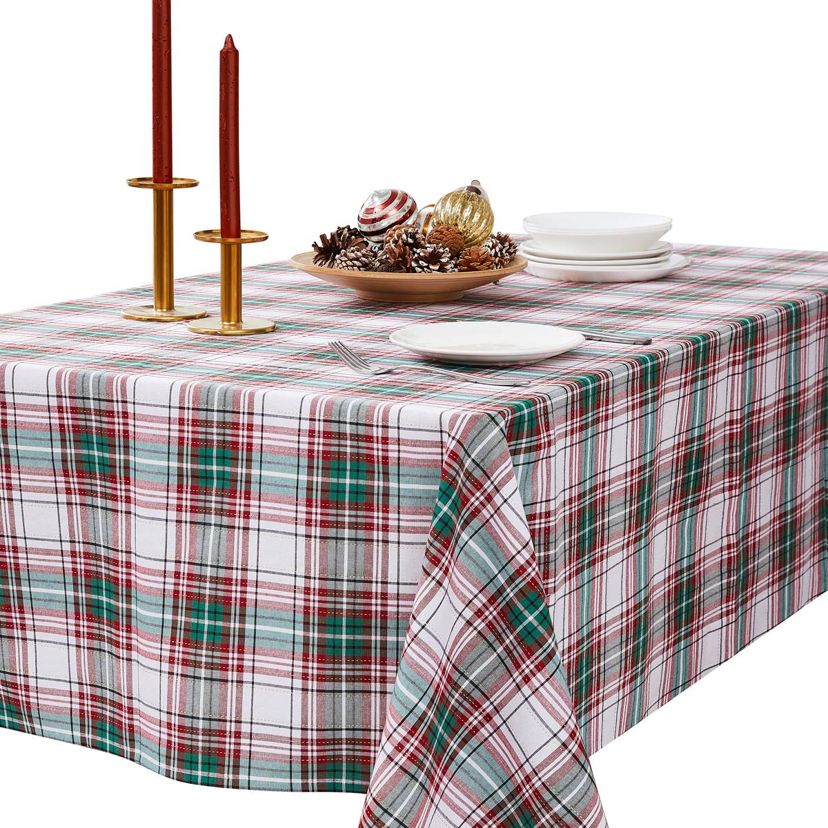 Avanti Holiday Plaid Tablecloth