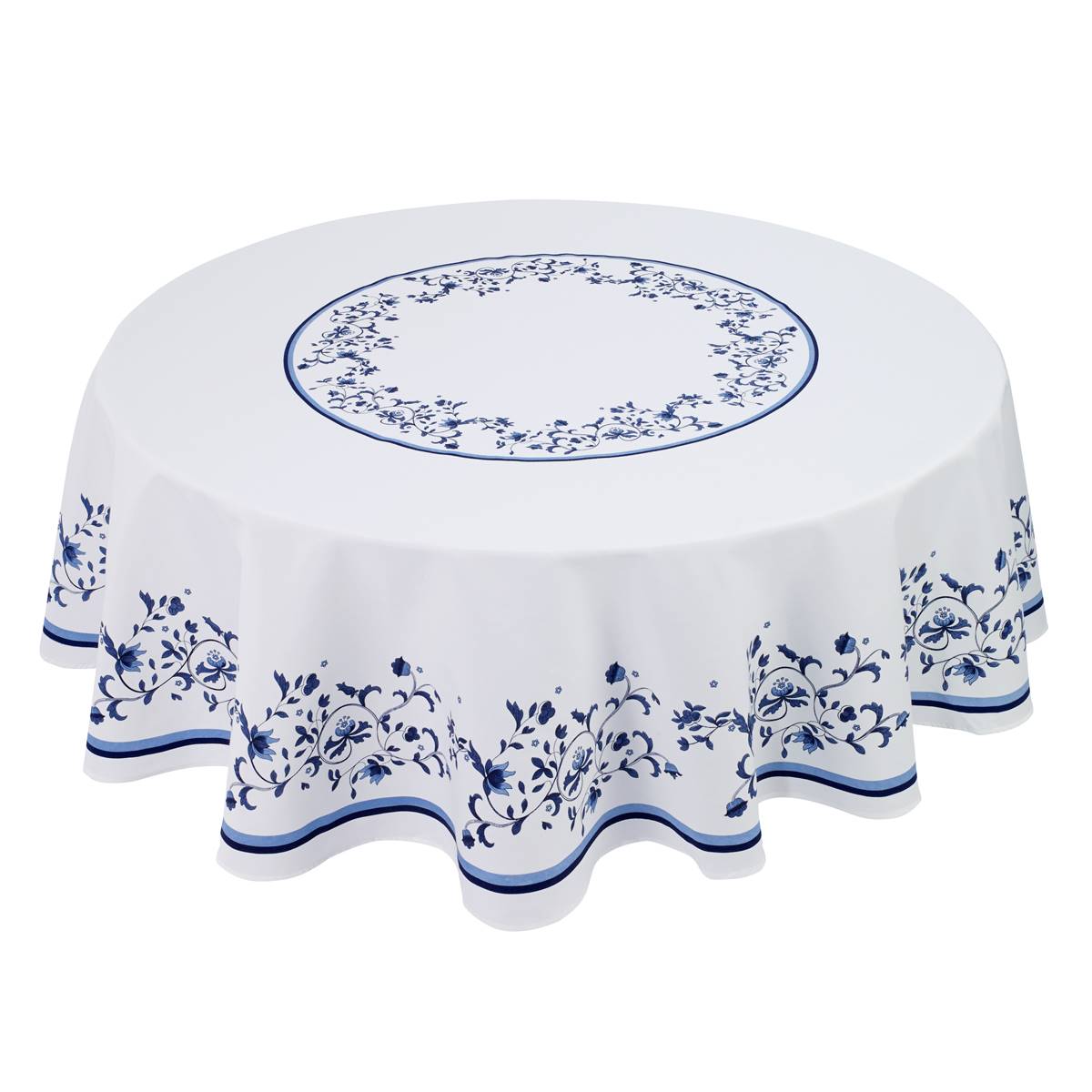 Spode(R) Blue Portofino Blue & White Floral Tablecloth