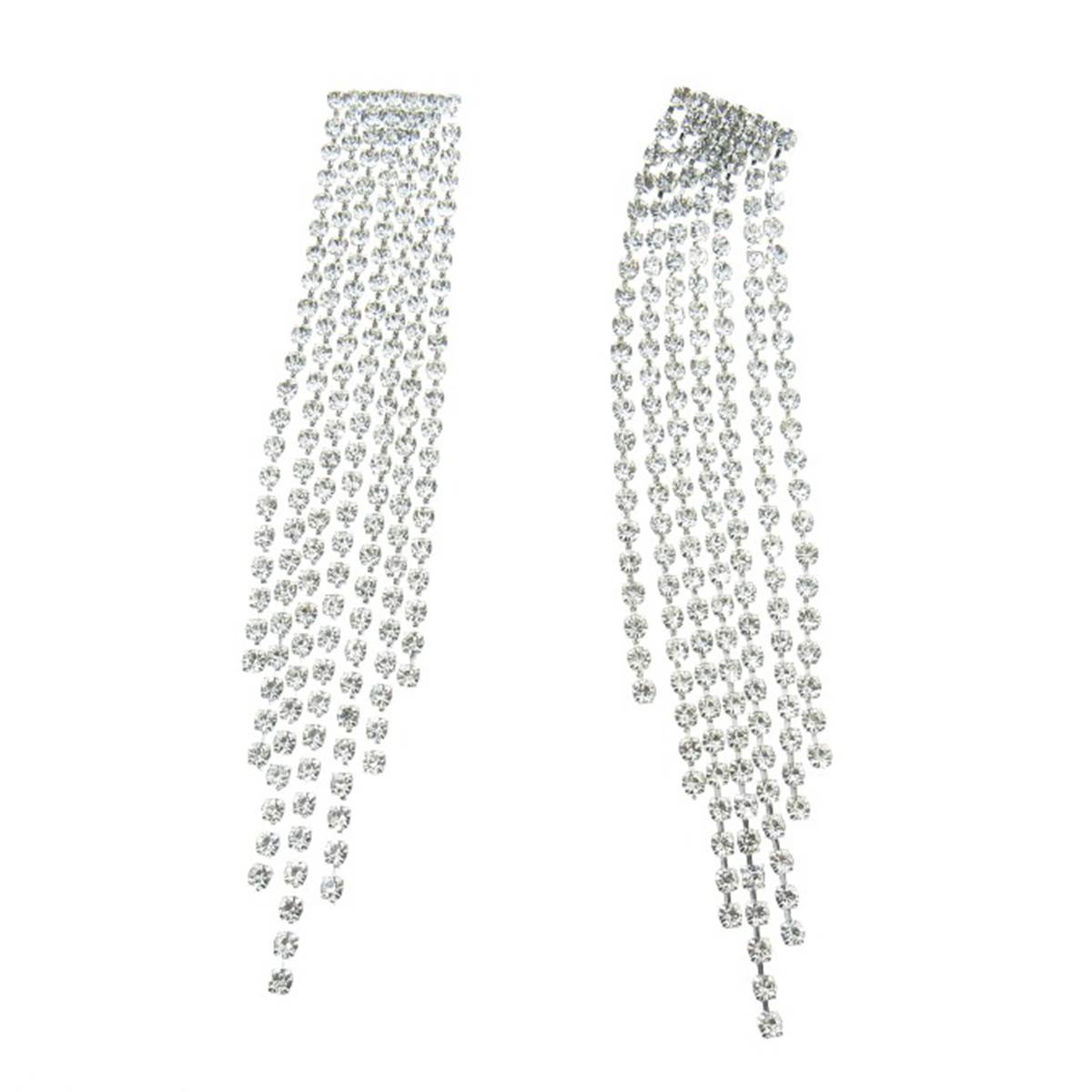 Rosa Rhinestones Crystal Fringe Earrings