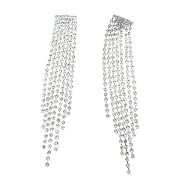 Rosa Rhinestones Crystal Fringe Earrings