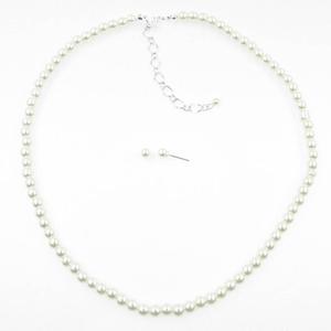 Rosa Rhinestones Pearl Stud & Necklace Set