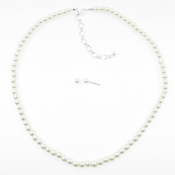 Rosa Rhinestones Pearl Stud & Necklace Set