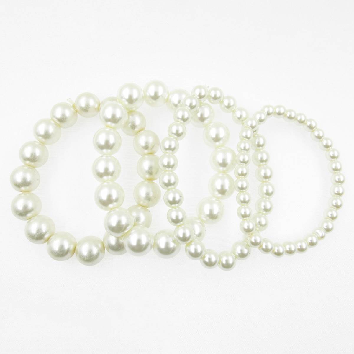 Rosa Rhinestones Pearl Stretch Bracelet Set