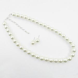 Rosa Rhinestones Stud Earrings & Strand Necklace Set