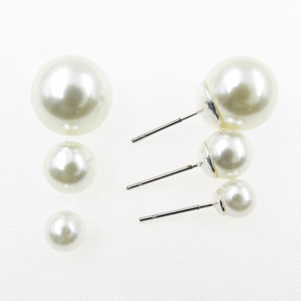 Rosa Rhinestones 3pr. Pearl Stud Earrings Set