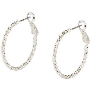 Design Collection Silver-Tone Textured Hoop Earrings