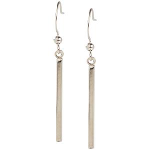 Design Collection Silver-Tone Drop Bar Earrings