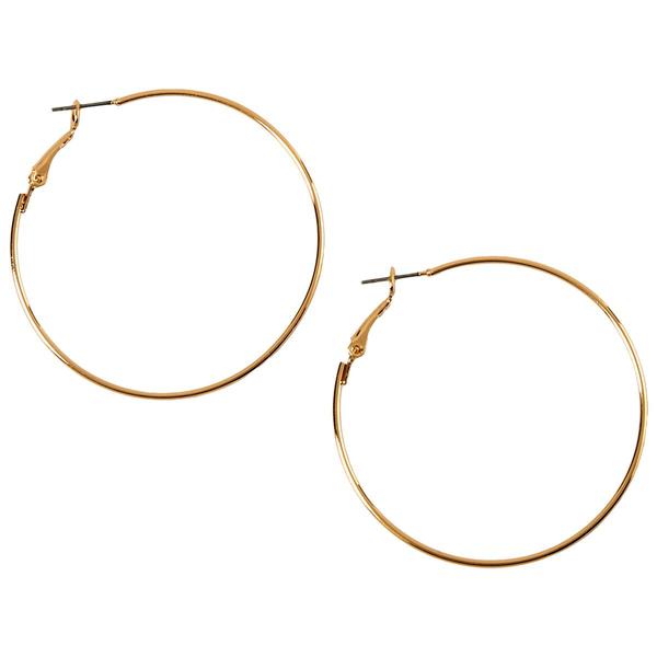 Design Collection Gold Thin Large Polished Hoop Earrings