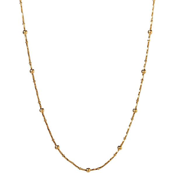Design Collection Silver-Tone Twist Bead Stone Necklace