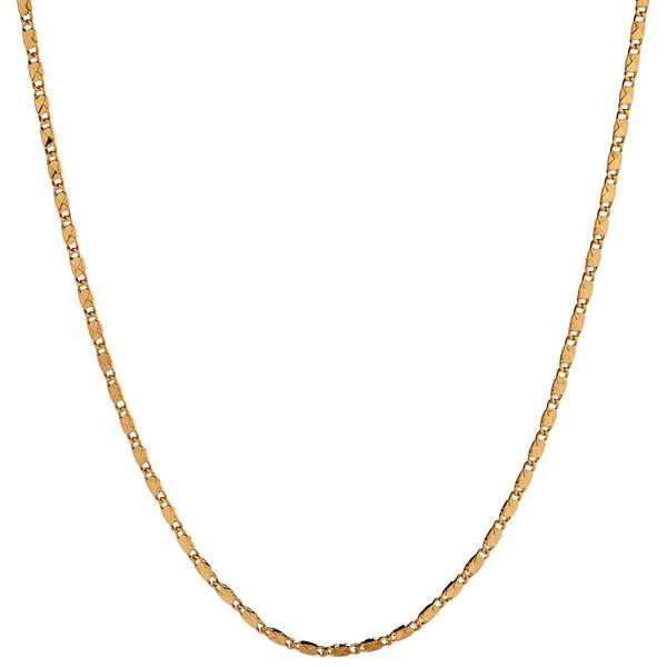 Design Collection Gold-Tone Flat Rectangle Necklace