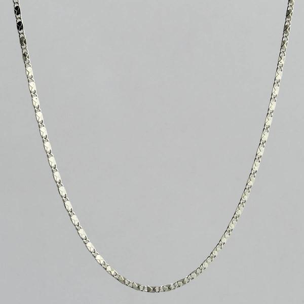 Design Collection Silver-Tone Flat Rectangle Necklace