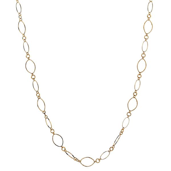Design Collection Gold-Tone Textured Oval Link Necklace