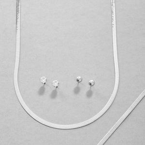 Design Collection Silver-Tone Necklace/Bracelet/Earring Set