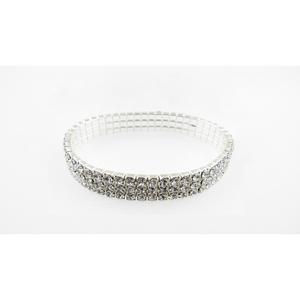 Rosa Rhinestones 3 Row Rhinestone Stretch Bracelet