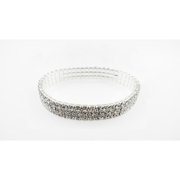 Rosa Rhinestones 3 Row Rhinestone Stretch Bracelet
