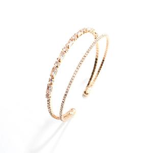 Rosa Rhinestones Floating Rows Cuff Bracelet