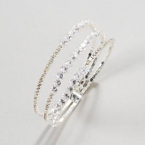Rosa Rhinestones 3-Row Mixed Rhinestone Cuff Bracelet