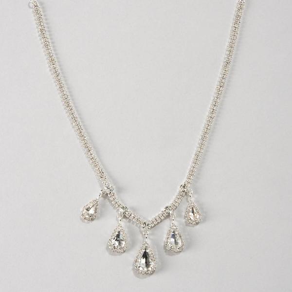 Rosa Rhinestones Clear Rhinestone Collar Teardrops Necklace