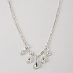 Rosa Rhinestones Clear Rhinestone Collar Teardrops Necklace