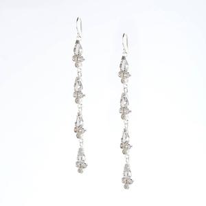 Rosa Rhinestones Linked Teardrops Dangle Earrings