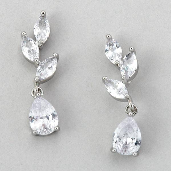 Rosa Rhinestones Floral Teardrop Dangle Earrings