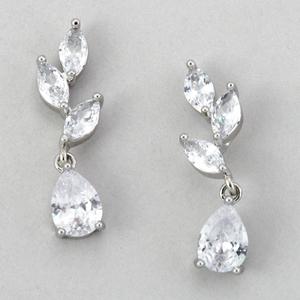 Rosa Rhinestones Floral Teardrop Dangle Earrings
