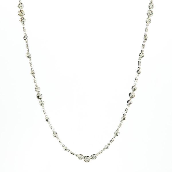 Rosa Rhinestones Mixed Size Chain Necklace