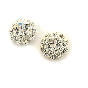 Rosa Rhinestones Floral Stud Earrings