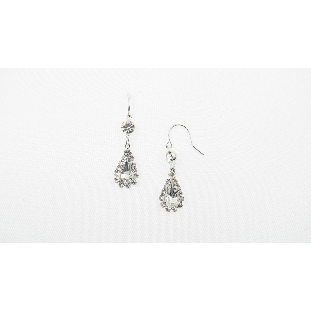 Rosa Rhinestones Pear Drop Earrings