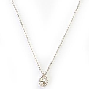 Rosa Rhinestones Clear Crystal Pear Pendant Necklace