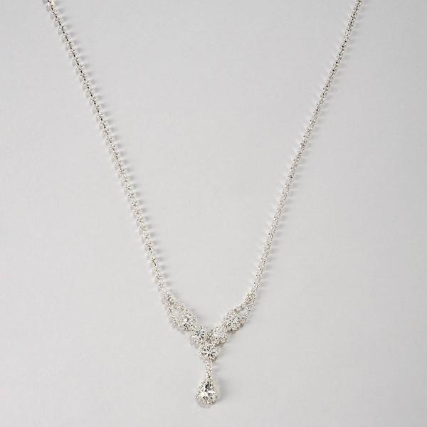Rosa Rhinestones Clear Rhinestone Collar Teardrop Necklace