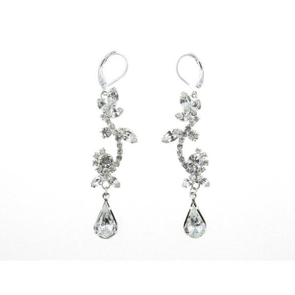 Rosa Rhinestones Weave Dangle Earrings