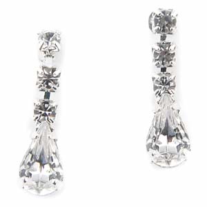 Rosa Rhinestones Pear Drop Earrings