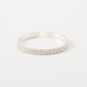Rosa Rhinestones Mini Rows Rhinestone Cuff Bracelet