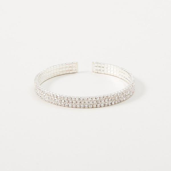 Rosa Rhinestones Mini Rows Rhinestone Cuff Bracelet