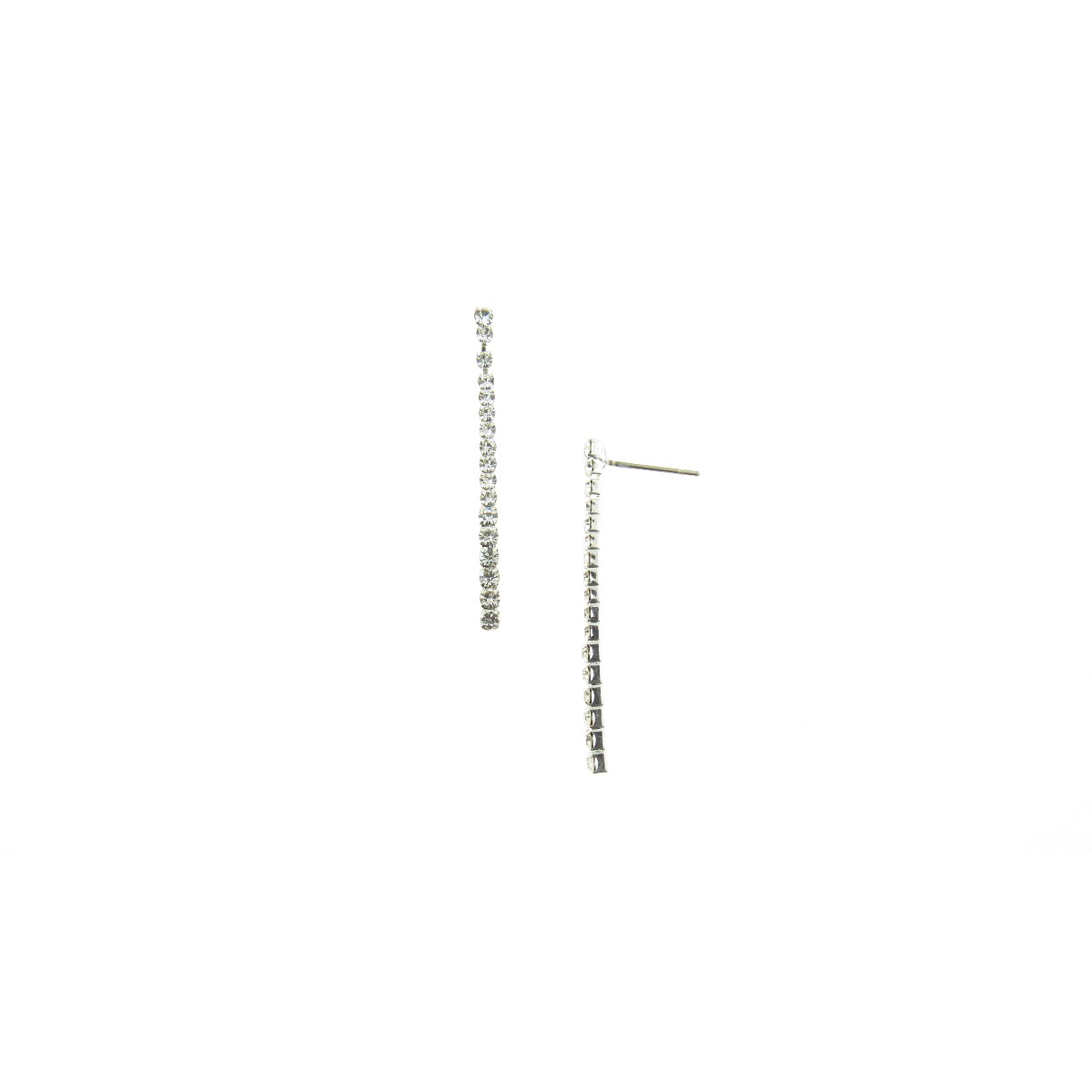 Rosa Rhinestones Crystal Linear Drop Earrings