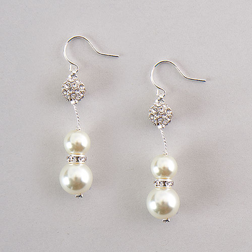 Rosa Rhinestones Pearl & Rhinestone Fire Ball Dangle Earrings