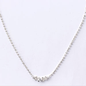 Rosa Rhinestones Silver X&O Rhinestone Statement Necklace