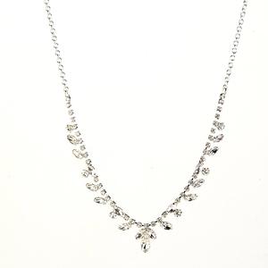 Rosa Rhinestones Silver Plated Rhinestone Stone Point Necklace