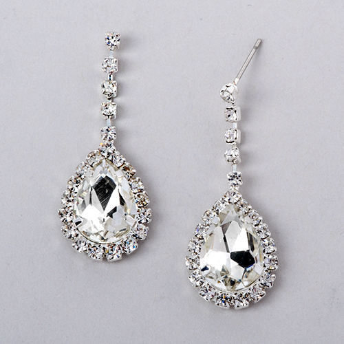 Rosa Rhinestones Crystal Teardrop Drop Earrings