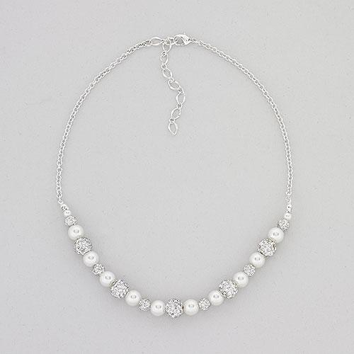 Rosa Rhinestones Pearl & Rhinestone Fireball Collar Necklace
